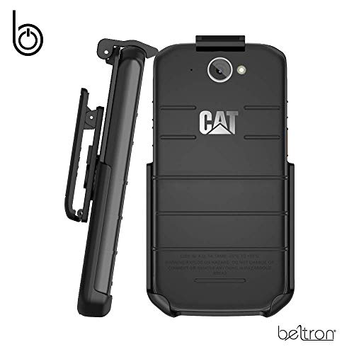 CAT S48c Holster, Heavy Duty Belt Clip Holster for Caterpillar CAT S48C (Sprint/Verizon) Features: Secure Fit, Quick Release Latch & Built-in Kickstand (Durable, Reliable and Lightweight) (Renewed)