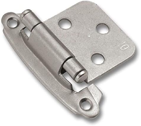25 Pair Satin Nickel Flush Mount Cabinet Hinges-Self Closing