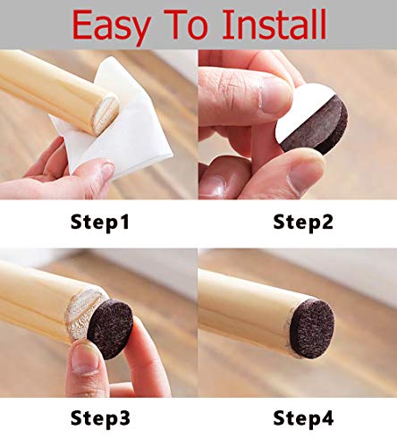 Yelanon Furniture Pads 189 Pieces - Self Adhesive Felt Pad Brown Felt Furniture Pads Anti Scratch Floor Protectors for Chair Legs Feet . for Protect Hardwood Tile Wood Floor & Laminate Flooring - Thumbnail 4