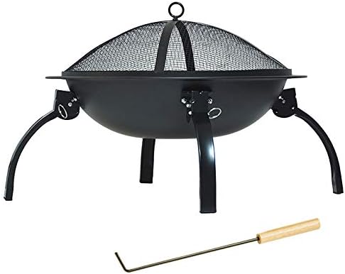 ポータブル屋外キャンプファイヤーピット ファイヤーピット屋外キャンプファイヤーピット折りたたみ式 ポータブルスチールメッシュファイヤーピットキャンプ用 暖炉 屋外 パティオ 裏庭と庭 直径56cm Gcamedia Com