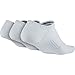 NIKE Unisex Dry Cushion No-Show Training Socks (3 Pairs), White/Flint Grey, Large