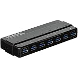 Plugable 7-Port USB 3.0 SuperSpeed Hub with 25W Power Adapter and Two Ports with BC 1.2 Charging Support for Android, Apple iOS, and Windows Mobile Devices