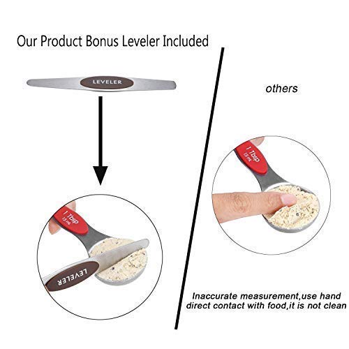 BKhome Measuring Spoons,Magnetic Measuring Spoons,Measuring Spoons Stainless Steel,Teaspoon Tablespoon Measuring Spoon Set Double End Nesting Measuring Dry and Liquid Ingredients (Set of 7)