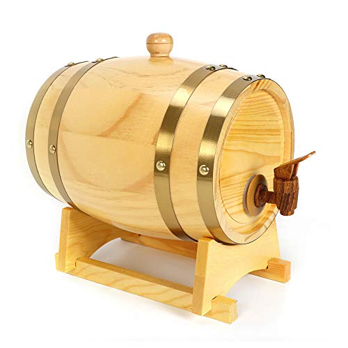 Oak Barrel,3L Vintage Wood Oak Timber Wine Barrel Dispenser w/Stand