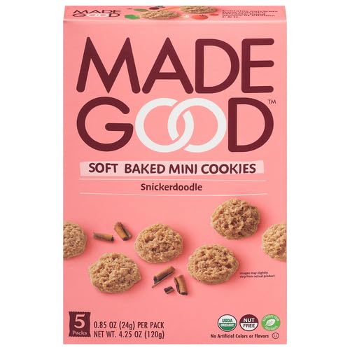 MADEGOOD SNICKERDOODLE SOFT BAKED COOKIES, ORGANIC SNACKS, 0.85OZ EACH
