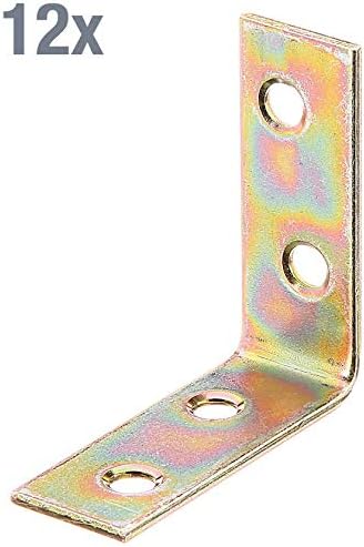 Gah-Alberts 336165 Chair Brackets Raw Steel D 40 x H 40 x W 15 mm Thickness 1.75 mm Pack of 12 Yellow-Galvanised - Image 3