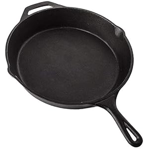 KICHLY Gietijzeren Koekenpan – Voorgekruide Ronde Koekenpan – Veilig Grill Kookgerei – Gelijkmatige Warmteverdeling…