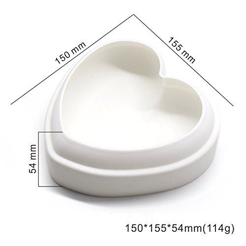 Chige Heart Mousse Cake Mold Trays, 6.2-inch Silicone Baking Pan-Food Grade & BPA Free-Not Sticky Mould Suitable For Mousse,Chocolate Brownie,Jelly,Ice Cream,Chiffon,Cheesecake,Fondant - Thumbnail 3