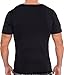 LISH Men's Slimming Light Compression Crew Neck Shirt - Short Sleeve Body Shaper T-Shirt For Gynecomastia, Weight Loss by