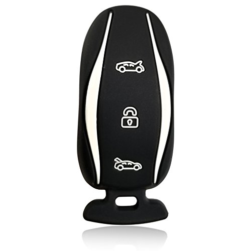 Massimiliano Incas Dobrev 3 Buttons Silicone Smart Key Case Rubber Cover Skin Fob Holder for for Tesla Model S X P85D P70