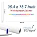 TOPtoper Extra Large Dry Erase Board 35.4 × 78.7 Inch Self-Adhesive Whiteboard Sticker Wall Decal Paper Whiteboard Surface for Kids, Office, Home and School (White, 35.4 × 78.7 Inch)