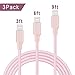 iPhone Charging Cable, Quntis iPhone Charger 3Pack 3FT 6FT 9FT Lightning Cable Fast Charging Cord for iPhone X 8 Plus 7 Plus 6S Plus 6 Plus 5 5S 5C SE iPod iPad Pro and More Apple Devices, Pink