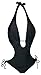 NWSC Women's Halter One Piece Monokini Swimsuit Bikini (L (10/12), Black)