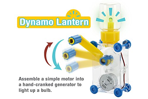 Tenergy Odev Educational STEM Building Toy Hand Cranked Power Generator Light Bulb - Dynamo