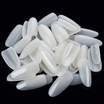 Rich Tech Traders Fake Acrylic Natural Nails (50 Pcs) With (5 Pcs) Nails Glue Free (Pack of 1)