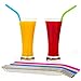 Kitchen Up Straws Set Extra Long, Regular Size Reusable Drinking Natural Bent Straw: 6 Silicone + 4 Stainless Steel Best 18/10 + 3 Brushes + 1 Travel Pouch