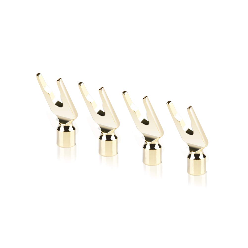SKW Convertible Connector Gold Plated Speaker Spade Plugs 2 pair (4 pcs)