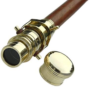 Walking Cane Telescope Harwood Folding Walking Stick, Brown - Image 5