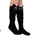 aoricu Long Socks, Women Cute Cat Cartoon Socks Over Knee High Boots Long Socks for Girls (Black)
