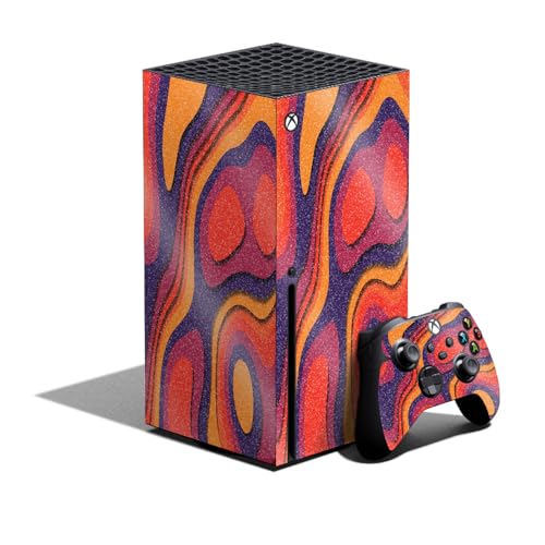 Glossy Glitter Gaming Skin Compatible with Xbox Series X Bundle - Thermal Topog…
