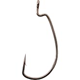 Gamakatsu Superline Offset Extra Wide Gap Worm Hook, 2/0, Black, 5 Pack