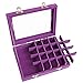VANCORE Velvet Glass Jewelry Ring Display Organizer Box Tray Holder Earrings Storage Case for Women