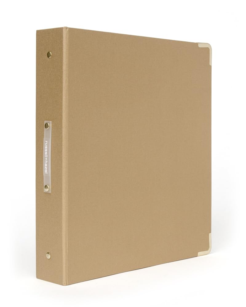 russell+hazel Medallion Bookcloth Signature 3-Ring Binder, 10.75” x 12” (31386)