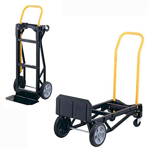 Harper Trucks Lightweight 400 lb Capacity Glass Filled Nylon Plastic Convertible Hand Truck and Dolly (Renewed)