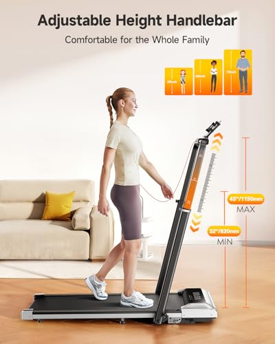 TOPUTURE Foldable Walking Pad with 12% Incline, Folding Under Desk Treadmill for Home/Office 6 in 1, Adjustable Portable Compact Treadmill with Remote Control, 300lbs Capacity, APP & LED Display