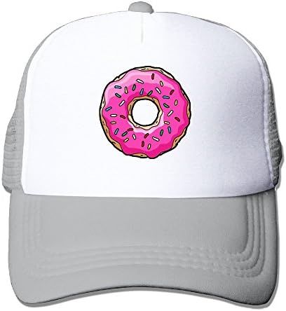 MCWO GRAY Donut Unisex Mens Trucker Hat Summer Mesh Cap With Adjustable Hat Snapback Strap Ash