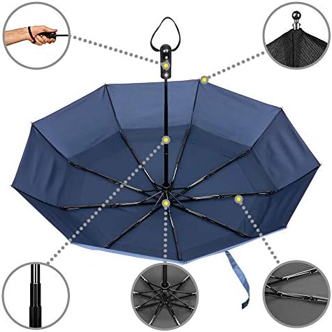 ergonomad windproof vented double canopy travel umbrella
