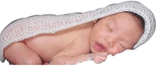 Newborn Baby Infant White Stretch Crochet Knit Cocoon Peapod Pod Nest Wrap Photo Photography Prop New