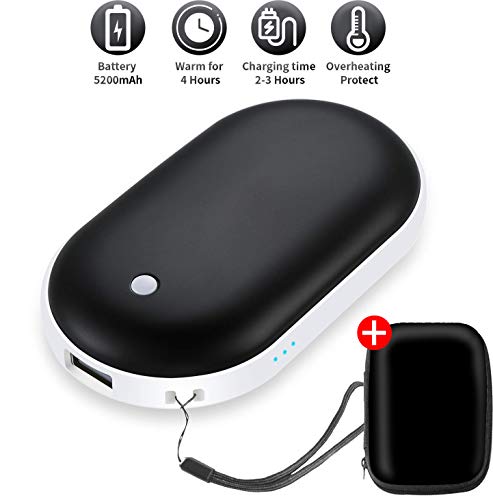 sherry USB Hand Warmer 3 in 1 Electric Hand Warmer, 5200mAh rechargeable hand warmers USB Beverage Warmers Portable Heater Black - Thumbnail 7