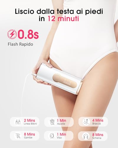 Haarlosy GLY06 Pulsed Light Epilator with Cooling Function 5°C - 3 in 1 IPL Laser Epilator for Women and Men, 9 Adjustable Energy Levels Suitable for Body, Face, Armpits, Sensitive Legs