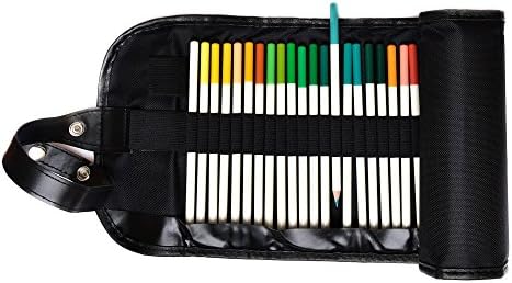 Noble Art Color Pencil Set with Beautiful Handmade &amp; Durable Canvas Wrap Holder - Ideal for Art &amp; Craft Projects &amp; Coloring Books for Adults &amp; Kids (48-pack)