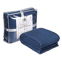 HILLFAIR 100% Combed Cotton Blanket– Twin Size
