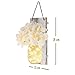 Mason Jar Sconces Wall Decor, Home Wall Decor for Living Room, Country Kitchen Decorations, Bathroom Wall Decor, Rustic Wall Sconce with LED Strip Lights and Hydrangea Flowers (Set of 2) Vintage Decor
