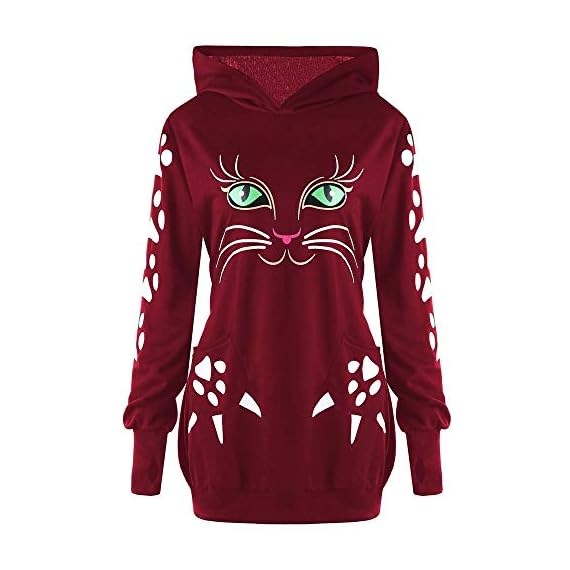 GOVOW-Halloween-Sweater-Shirt-for-Women-Cat-Print-Hoodie-with-Ears-Hooded-Pullover-Tops-BlouseUS4CNSBlackUS6CNMWine-Red