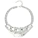 Veenajo Fashion Jewelry Chunky Bib Statement Splicing Bling Square Collar Necklace for Women