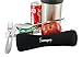 Utensils to Go Lunch Set, 3 Piece Stainless Steel Cutlery (Knife Fork Spoon) for Camping and Travel, Reusable Silverware with Neoprene Case by Sempre