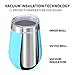 Wine Tumbler, ZUNIA 12oz Stainless Steel Double Wall Vaccum Insulation Stemless Wine Glass Cup Drink-Ware Glasses for Wine, Coffee, Champagne, Cocktails and Beer with Lid for Mrs Mom Aunts, Black