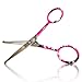 Grooming Scissors with Premium Stainless Steel Sharp Blades and Rounded Tips (Pink Camouflage)