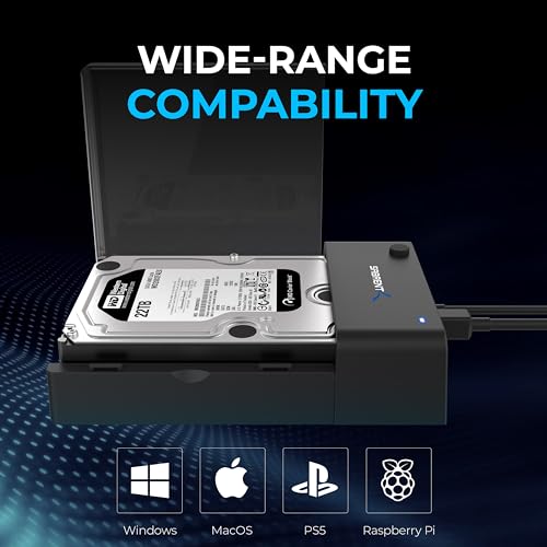SABRENT USB 3.0 to SATA External Hard Drive LayFlat Docking Station for 2.5 or 3.5in HDD, SSD