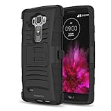 LG G Flex 2 Case, MoKo Shock Absorbing Hard Cover Ultra Protective Heavy Duty Case with Holster Belt Clip + Built-in Kickstand for LG G Flex 2 5.5 Inch (2015) - Black