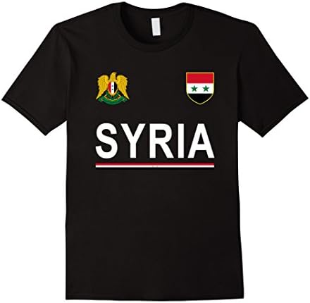 Mens Syria, Syrie Cheer Jersey - Syrian Pride T-Shirt Large Black