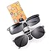 PLUSLOR Double Sunglass Holder for Car, 2 Pack Visor Sunglasses Clip for Car with Microfiber Cleaning Cloth & Storage Pouch