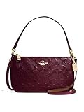 Coach Top Handle Pouch In Debossed Patent Leather Oxblood F56518
