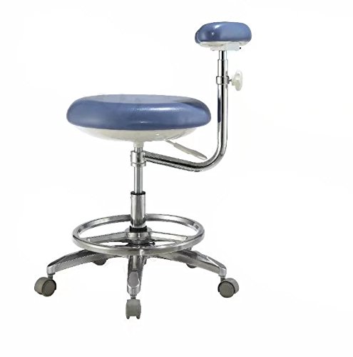 Aphrodite Deluex New Style Upgraded Dental Office Assistant Stool Nurse Chair Micro Fiber Leather by Purple-Violet