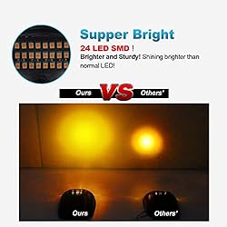 Partsam 5X Amber 24 LED Smoke Cab Roof Running Top