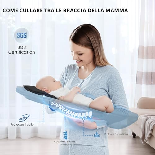 Ixdregan Electric Baby Bouncer – App and Remote Control Electric Baby Rocking Chair with 3 Timers, 5 Swing Speed, 10 Music, Baby Bouncer, Bluetooth Soft Padded Baby (App Black)